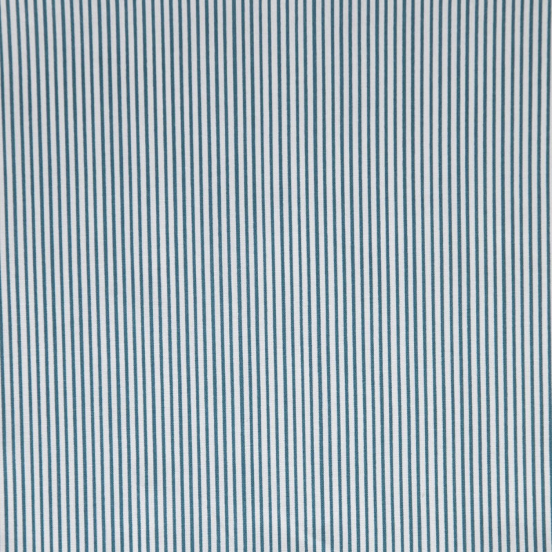Tissu à rayures blanc/prusse 100% coton