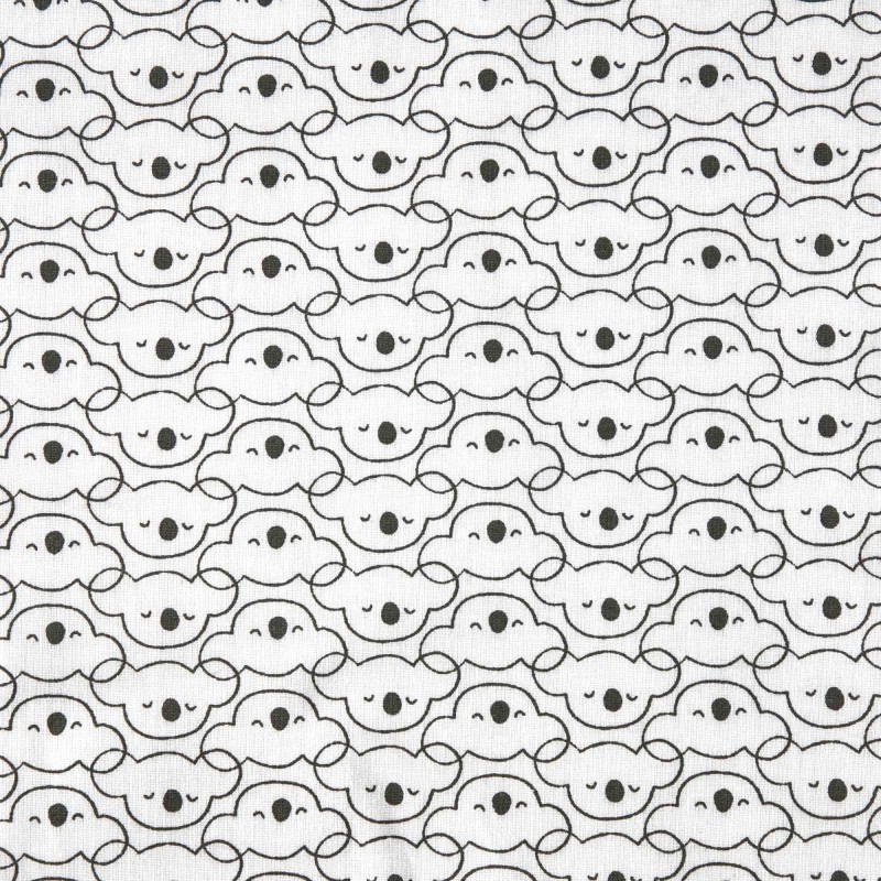 Tissu blanc cassé avec des koalas stylisés en 100% coton