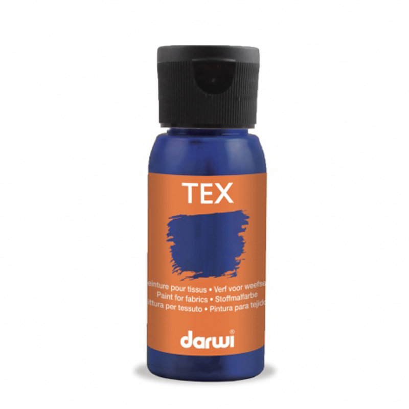 Peinture Darwi Tex 50ml Bleu foncé